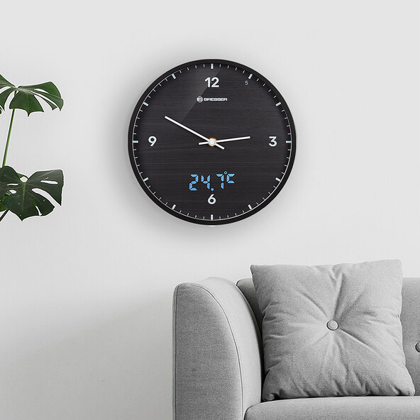 Ρολόι τοίχου MyTime LEDsec, μαύρο