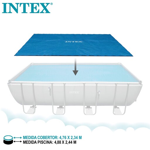  Couverture solaire Intex pour piscines rectangulaires 488 x 244 cm