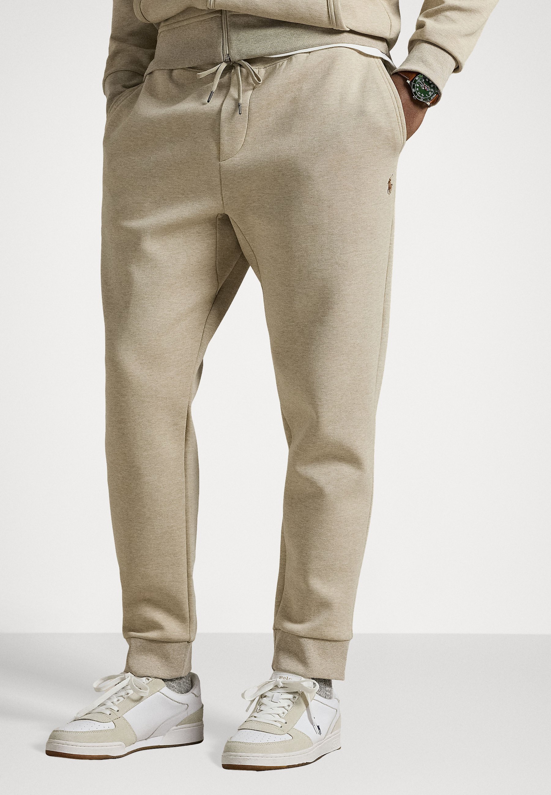 Polo Ralph Lauren Big & Tall DUBBELGEBREIDE JOGGINGBROEK - Trainingsbroek - Toscaans beige gemêleerd