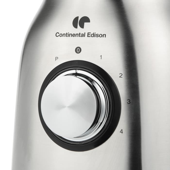 Batidora Continental Edison CEBL1000IN de acero inoxidable, 1000 W, recipiente de vidrio de 1,5 L.