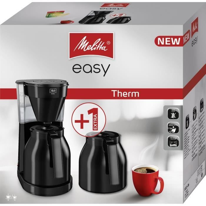 Cafeteira de filtro MELITTA Easy Therm II - 1050 W - 2ª jarra - Preta