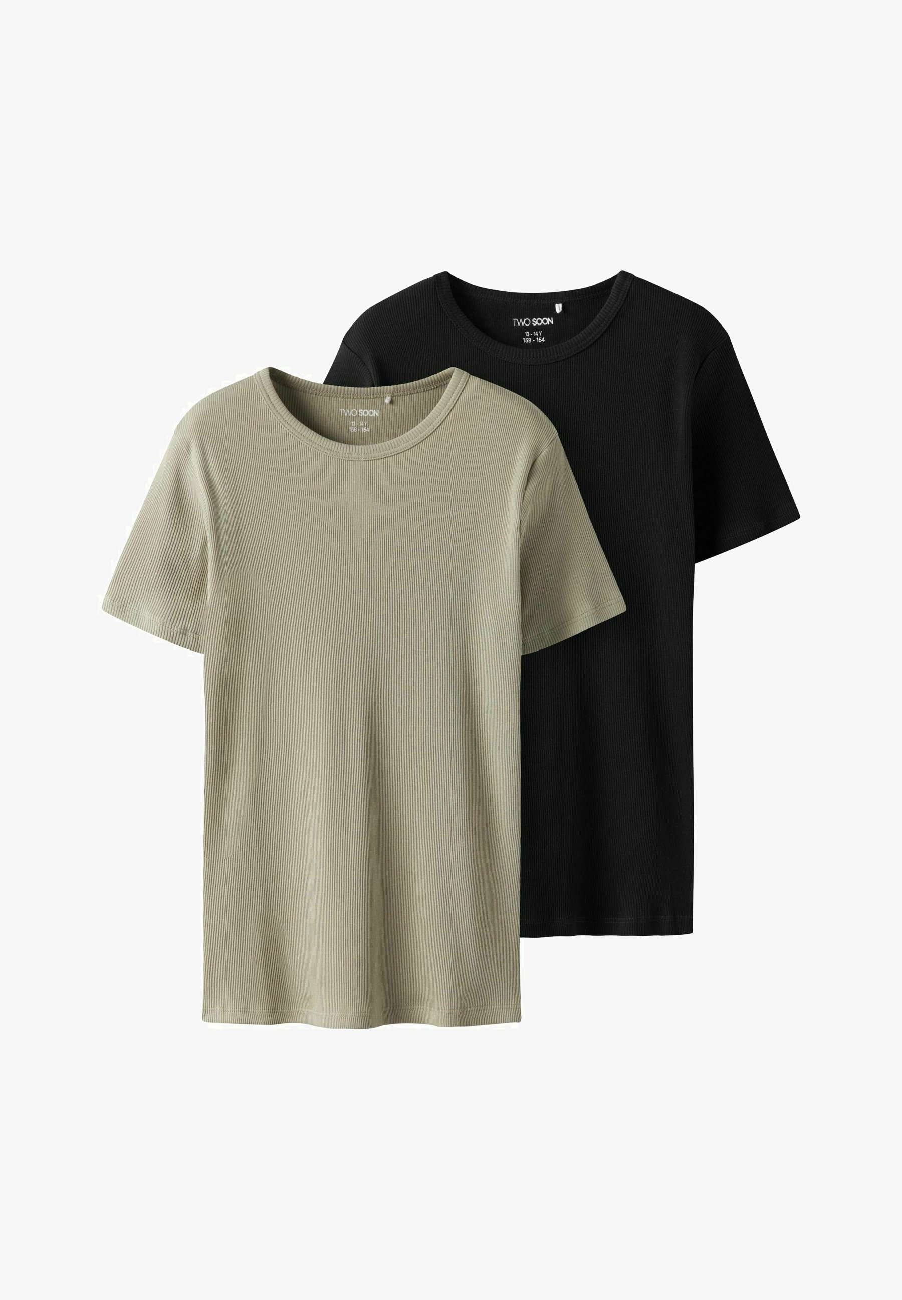 TWO SOON 2ER-PACK - Basic T-shirt - zwart