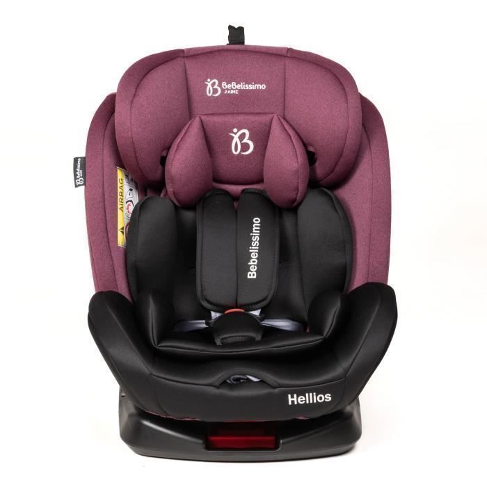 BEBELISSIMO – Isofix-Autositz – 360° drehbar – 40–150 cm – (0–36 kg) – Hellios – bordeauxrot/schwarz – R129 i-size