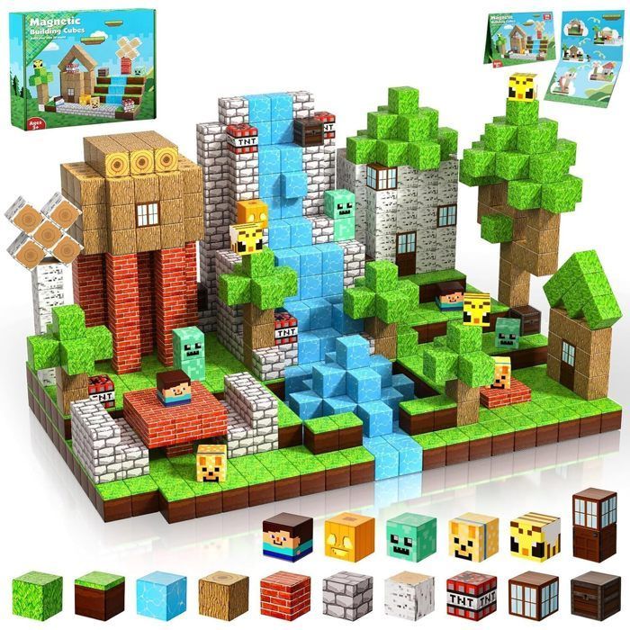 Magnetische bouwblokken - DARMOWADE - 100 stuks - Meerkleurig - Kunststof - Draagbaar, educatief