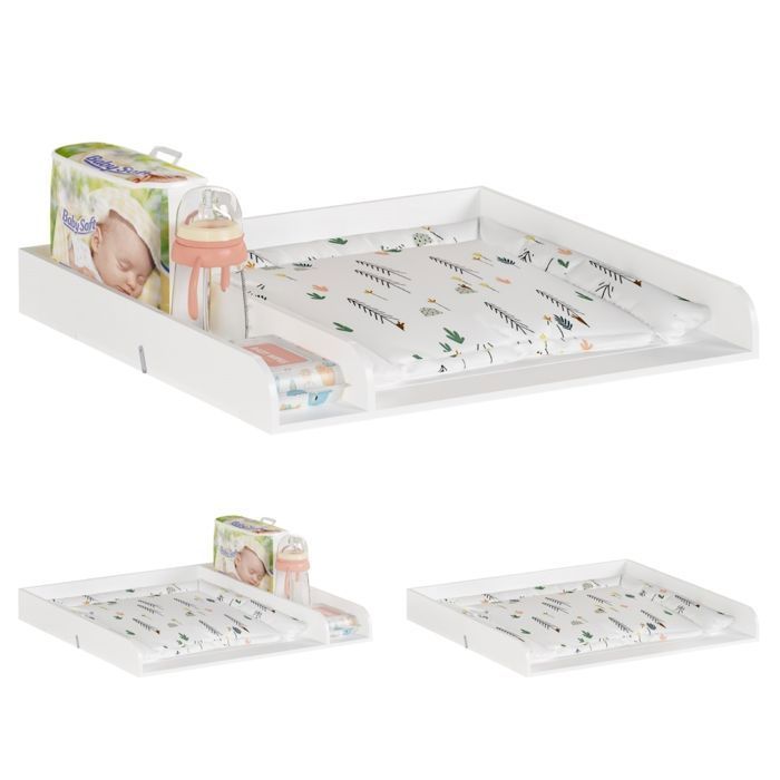 Cambiador para cómoda - Accesorios para cambiador WOLTU - 80x8,5x74,5cm - MDF - Blanco