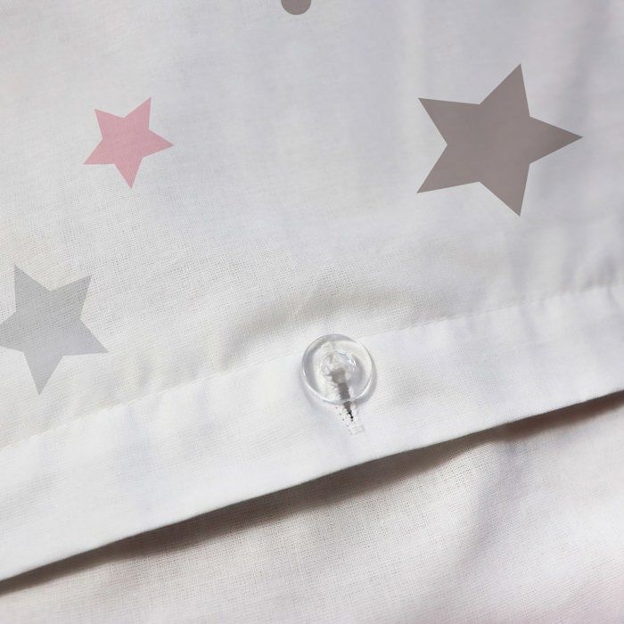 Juego de ropa de cama infantil 100% algodón - MATT & ROSE - SWEET DREAMS PINK - Blanco/Rosa - 140x200+63x63cm