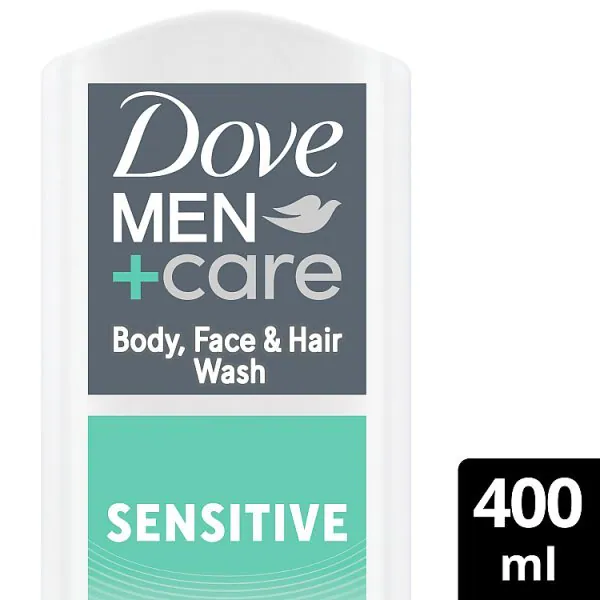 Gel de ducha Dove Men+ Care Sensitive 3 en 1 400 ml | Para hombre | Superdrug