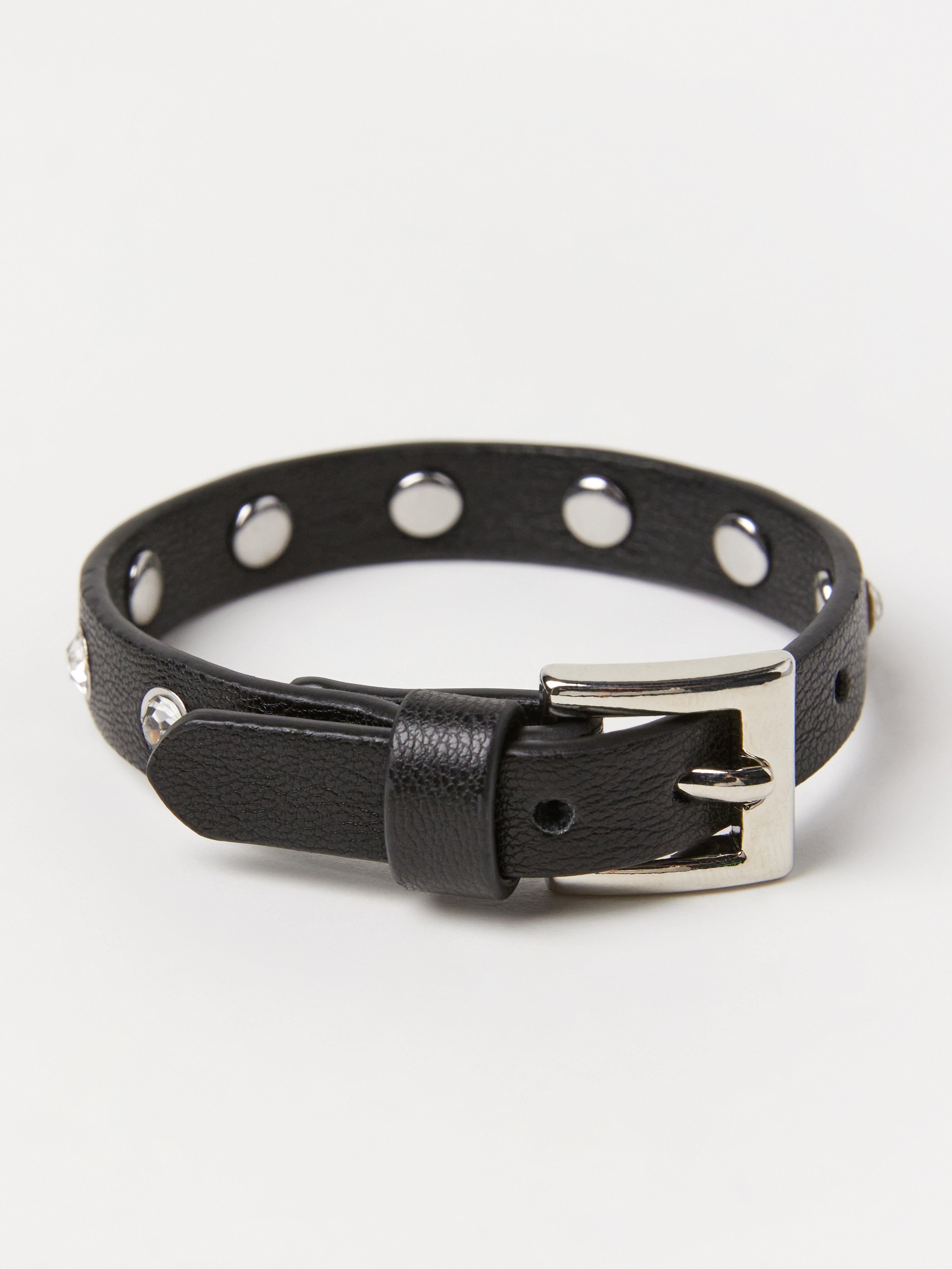 Bracelet en simili cuir noir