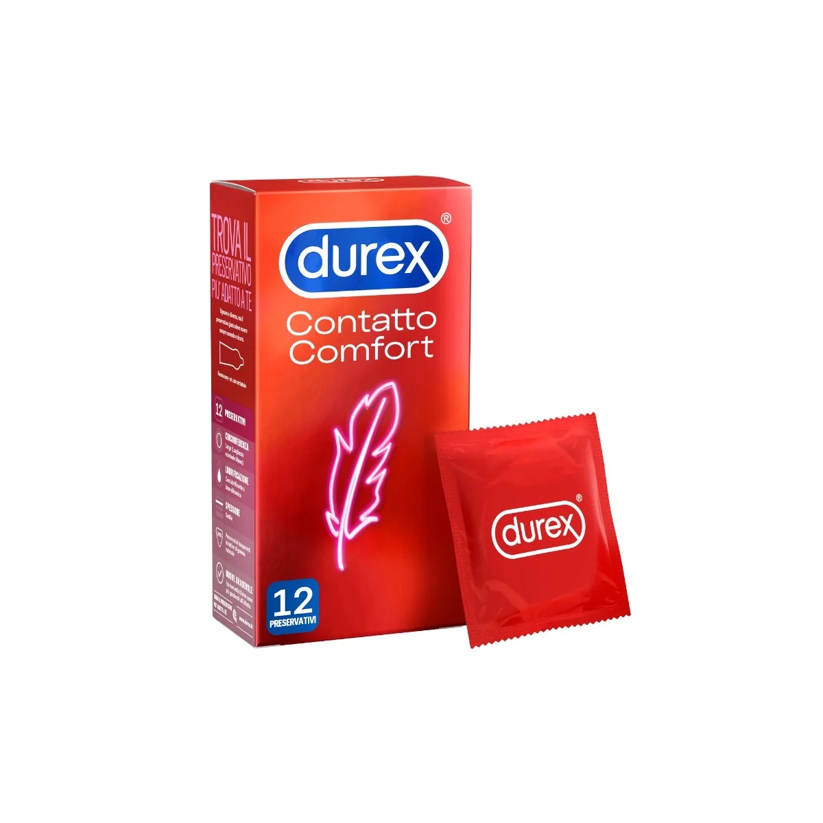 DUREX Durex Contact Comfort Thin Kondome, 12 Stück mit hoher Gleitfähigkeit
