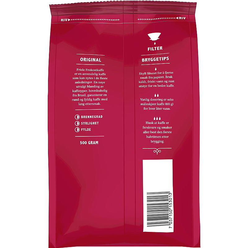 Friele Kahvi Friele-suodatinmallas 500 g