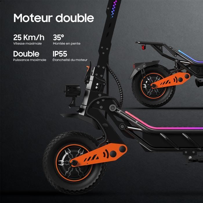 TUNO NT7Ultra Electric Scooter with App, 1500W*2, Max Speed 70km/h, Range 75-85km, 60V23.4Ah, 12-inch Tires, 4 Modes