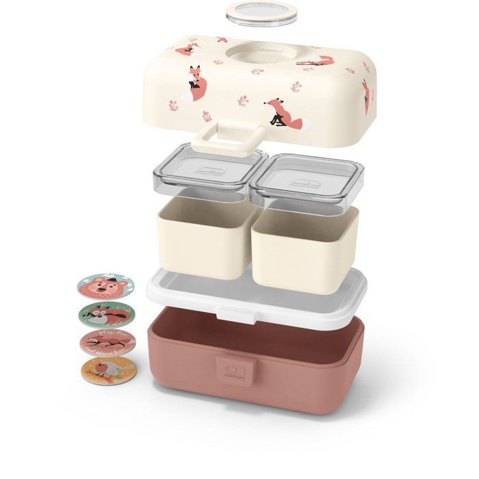 Kinder-Lunchbox – MONBENTO – 3 Fächer – BPA-frei – MB Tresor Fox