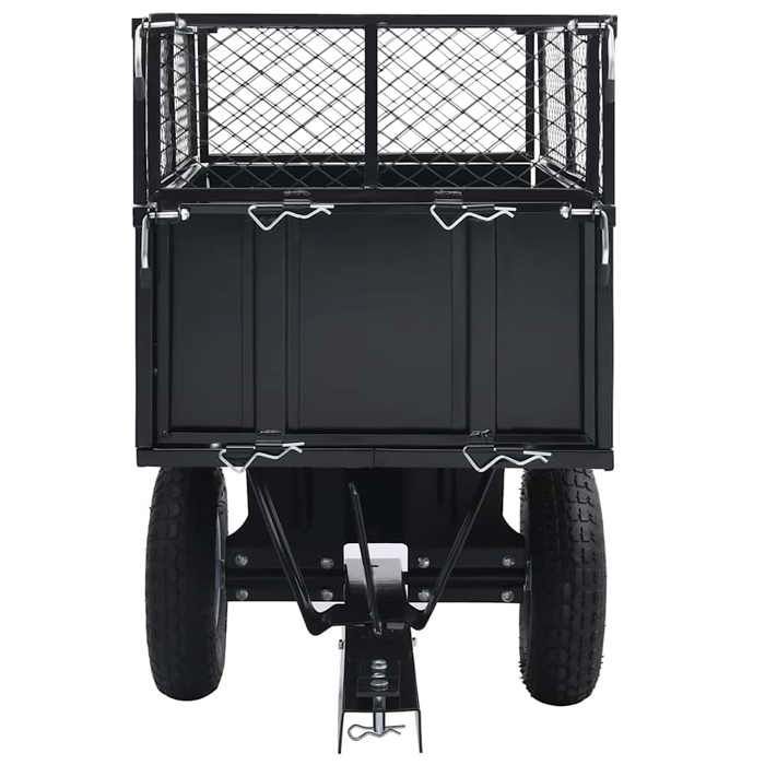 Remolque basculante vidaXL para cortacésped, capacidad de carga de 150 kg.