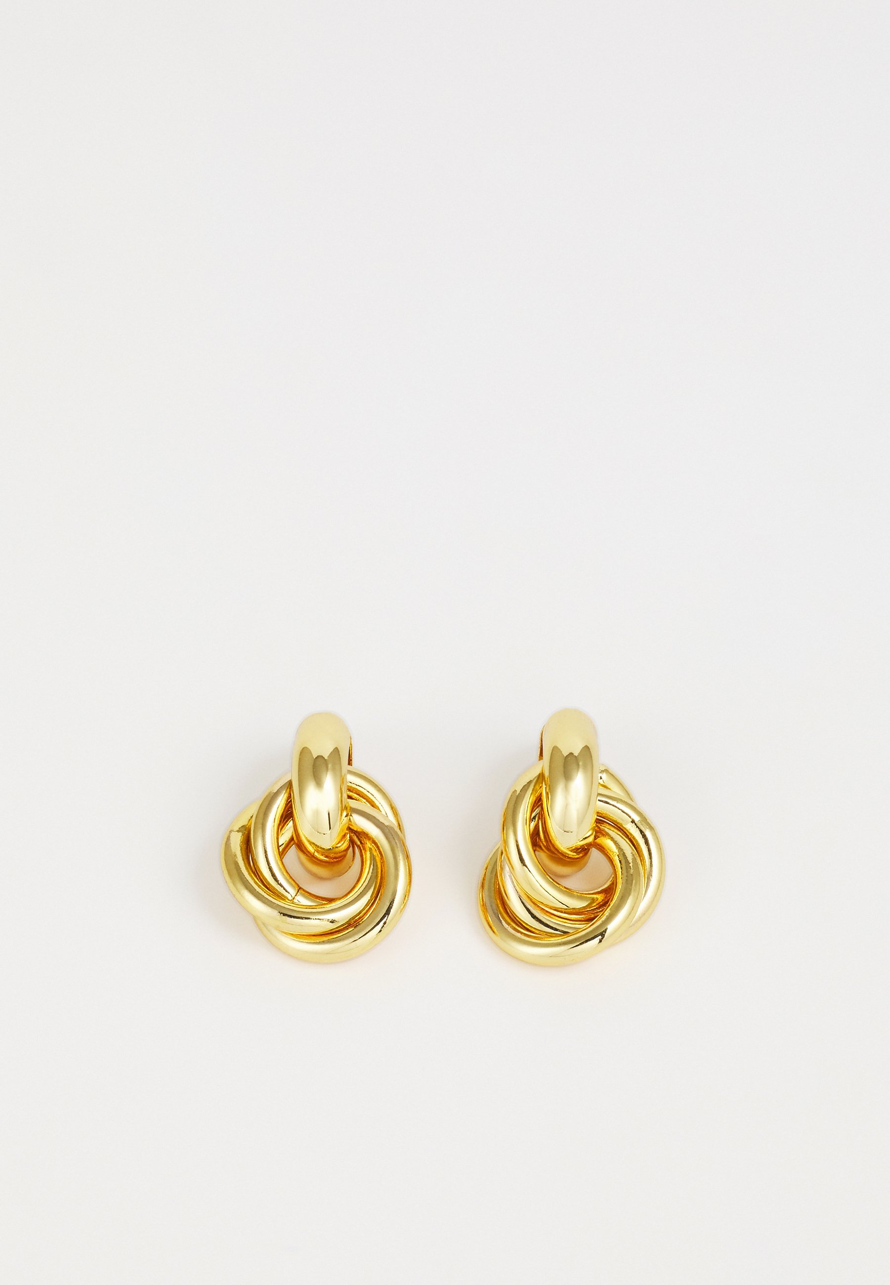 Orelia STATEMENT INTERLOCKING EARRING - Oorbellen - lichtgoudkleurig