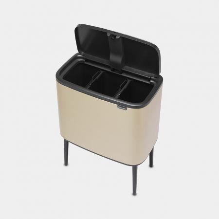 BRABANTIA Bo Touch Bin - 3 x 11L - Metallic Gold