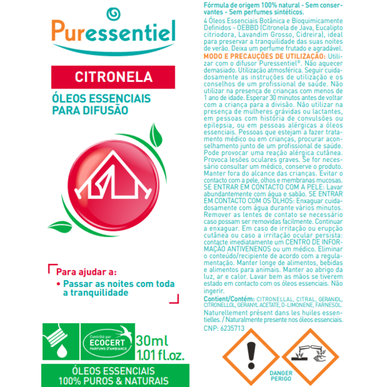 Puressentiel Citronnelle Essentiële Oliën voor het verspreiden van Citronella-olie 30 ml