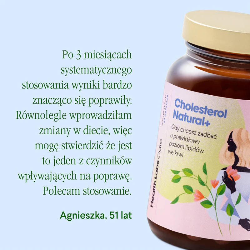 Kapsuly s výživovým doplnkom Health Labs Care Cholesterol Natural+ na udržanie zdravej hladiny cholesterolu