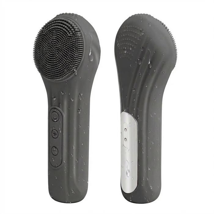 Brosse nettoyante visage électrique, adaptée aux hommes et aux femmes, nettoyage rapide, exfoliation, rechargeable par USB - Noir