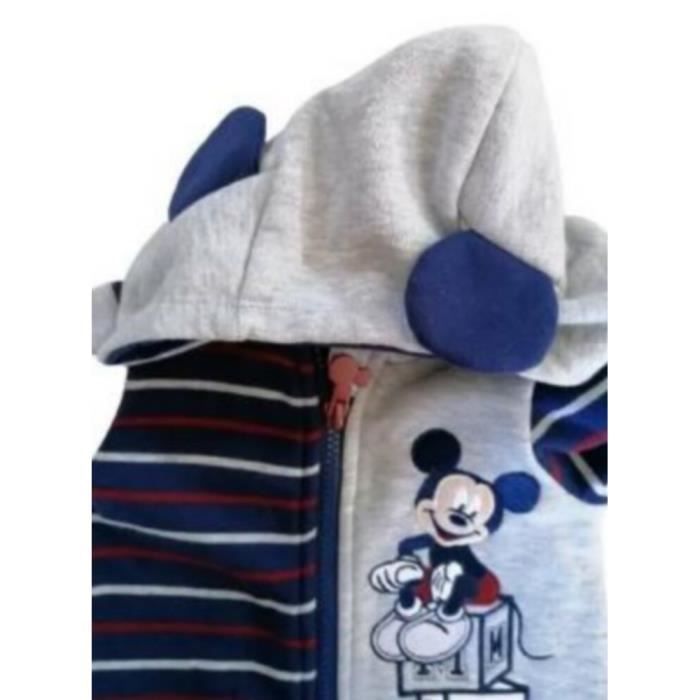 Combinaison Pyjama A Capuche Bébé Garcon Disney Mickey