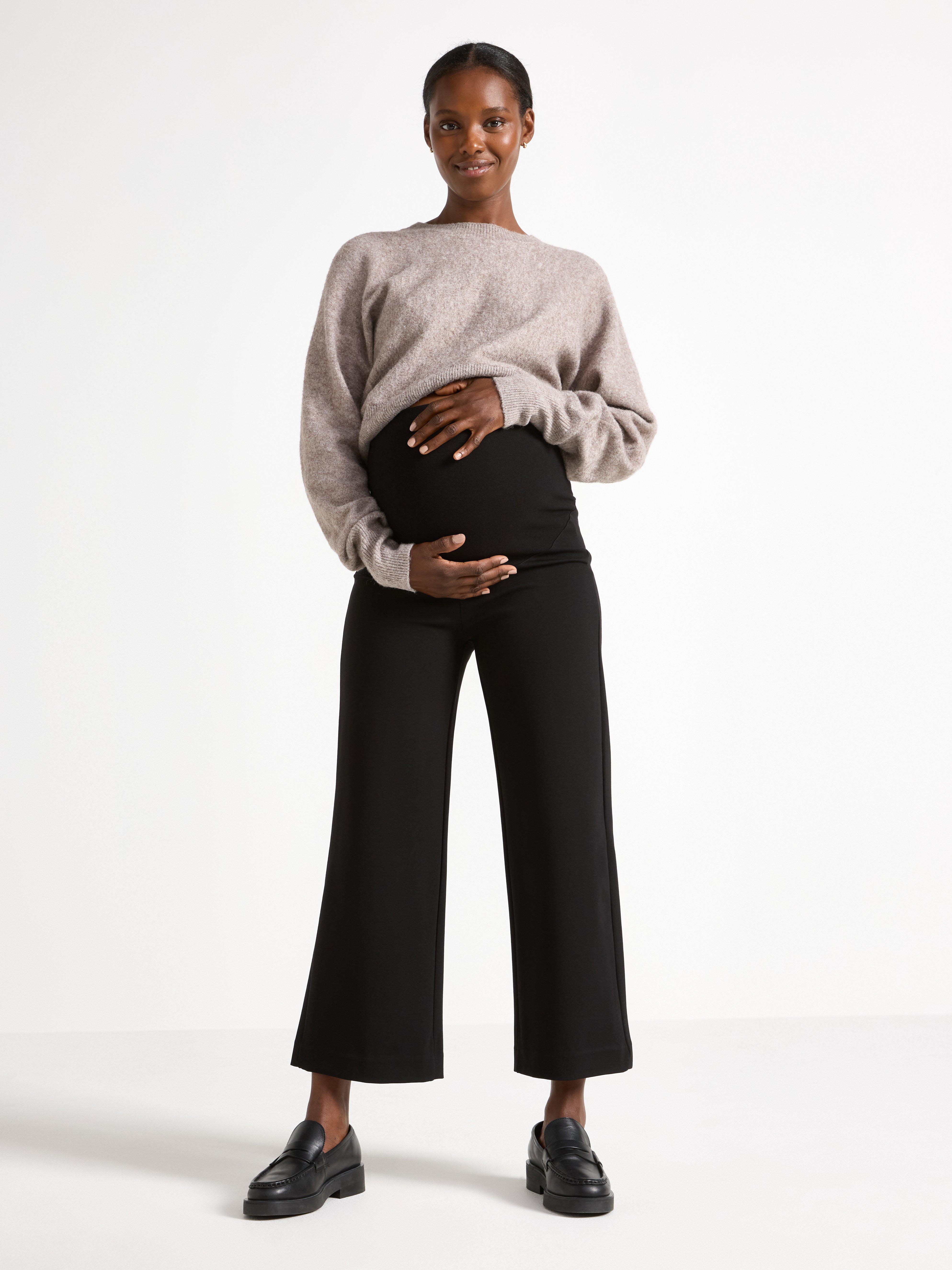 MOM croppade byxor i punto Black