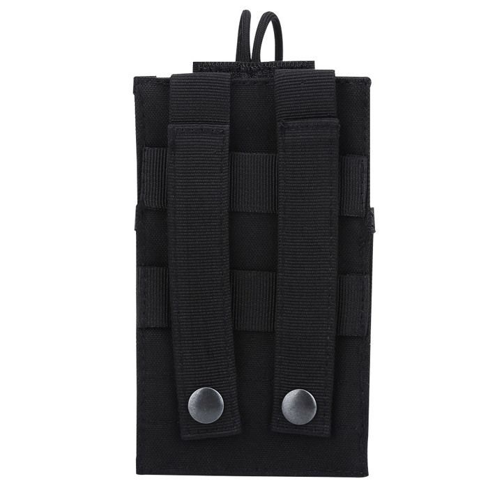 Custodia portatile in nylon per walkie-talkie, radio, ideale per sport all'aria aperta, colore nero.