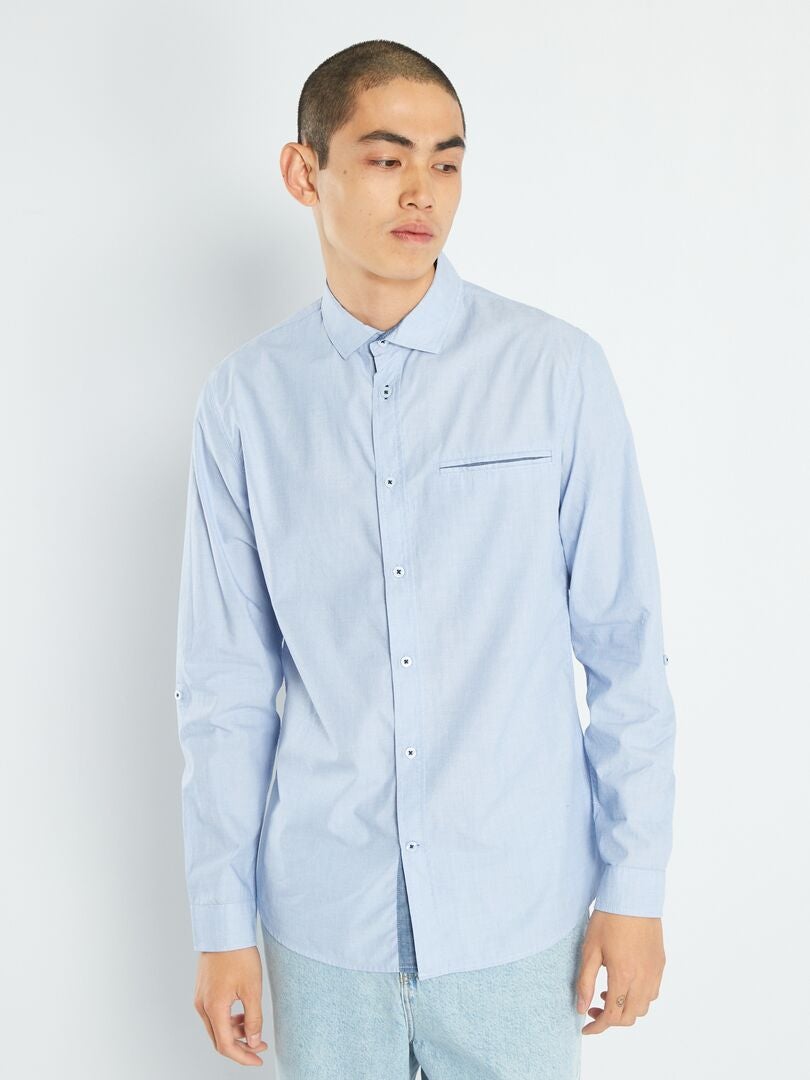 Chambray overhemd - BLAUW