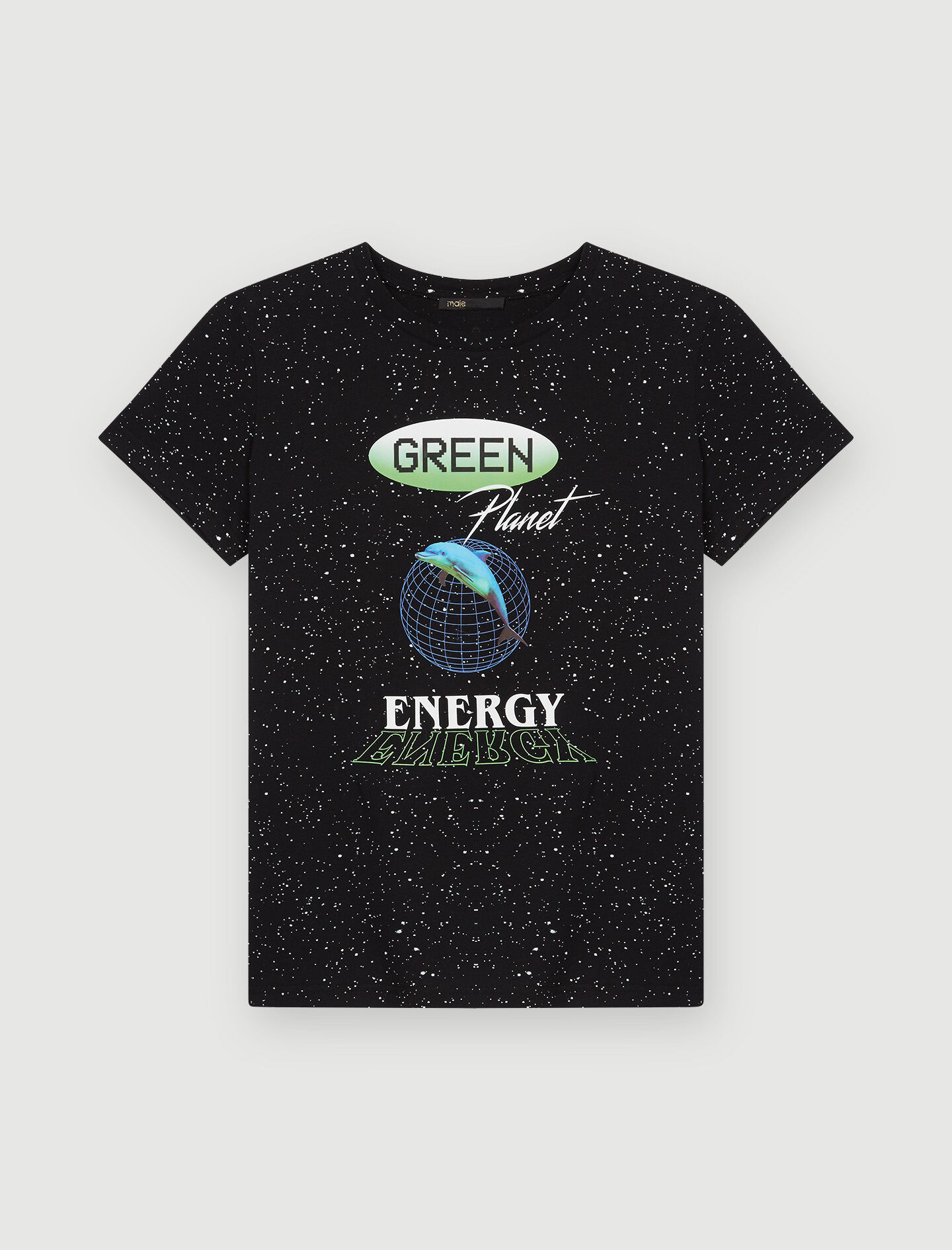Tricou serigrafiat supradimensionat - Negru