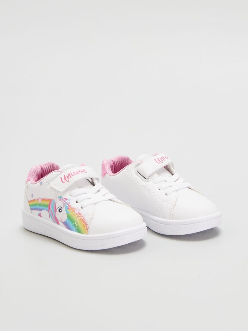 Zapatillas Unicornio con Velcro - BLANCAS