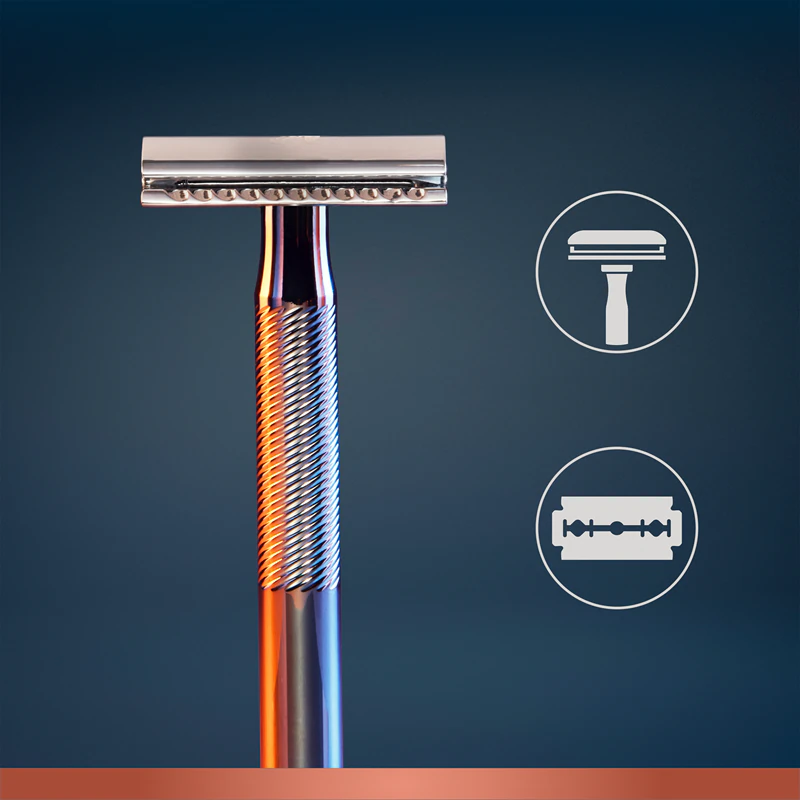 Aparelho de barbear Gillette King C. de lâmina dupla + lâminas sobressalentes