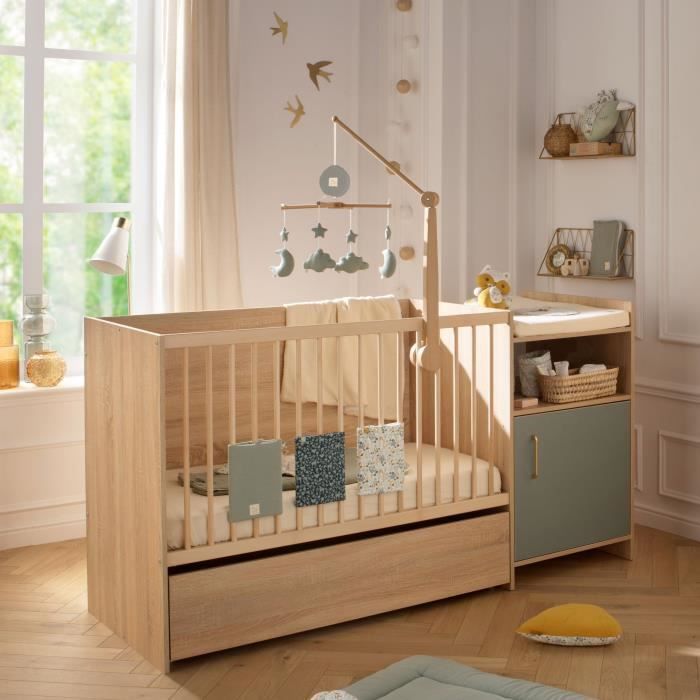 Cama convertible - 120 x 60 cm - Se convierte a 90 x 190 cm - CHARLIE - SAUTHON - Salvia
