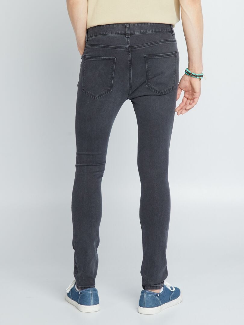 Pantalones vaqueros ajustados elásticos - 5 bolsillos - GRIS