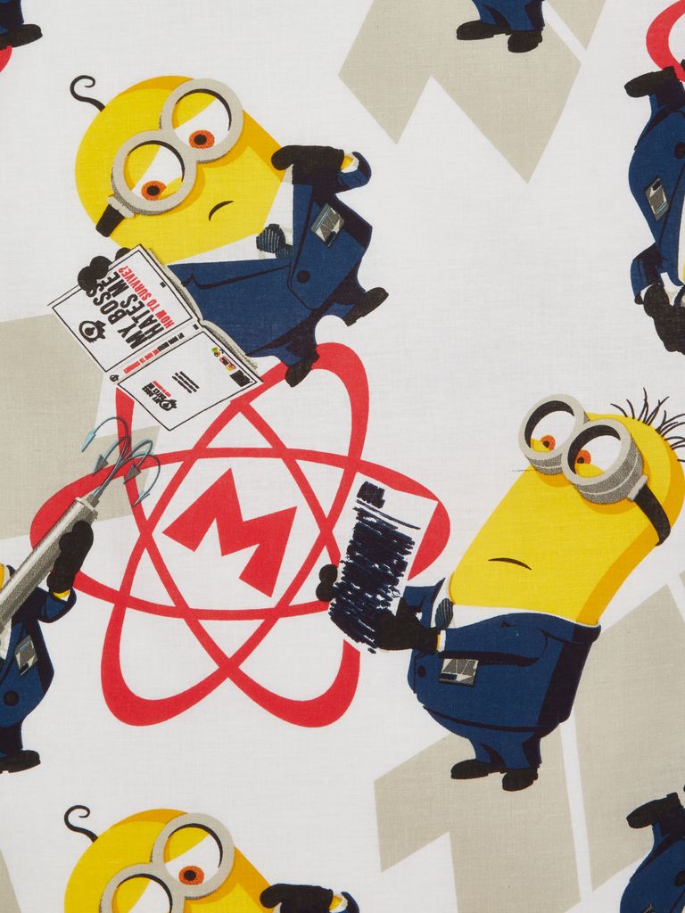 MINIONS patalynės komplektas 140x200 baltas