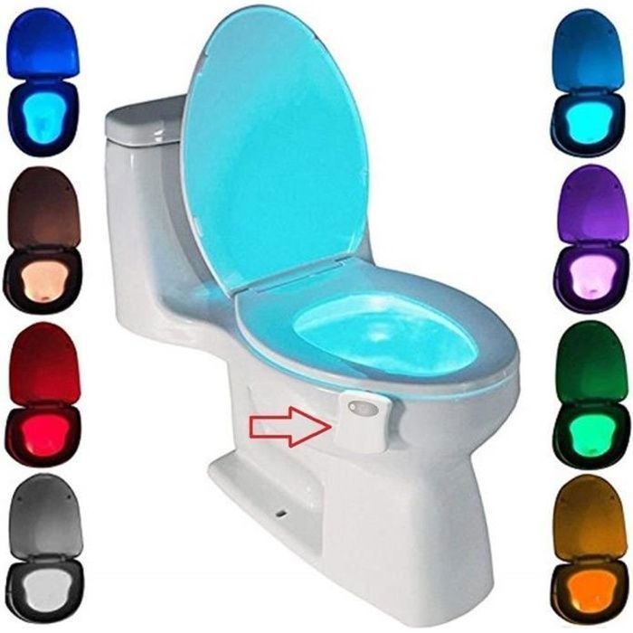 Lámpara para inodoro - LED - Multicolor - Sensor de movimiento - Ahorro de energía - Fácil instalación