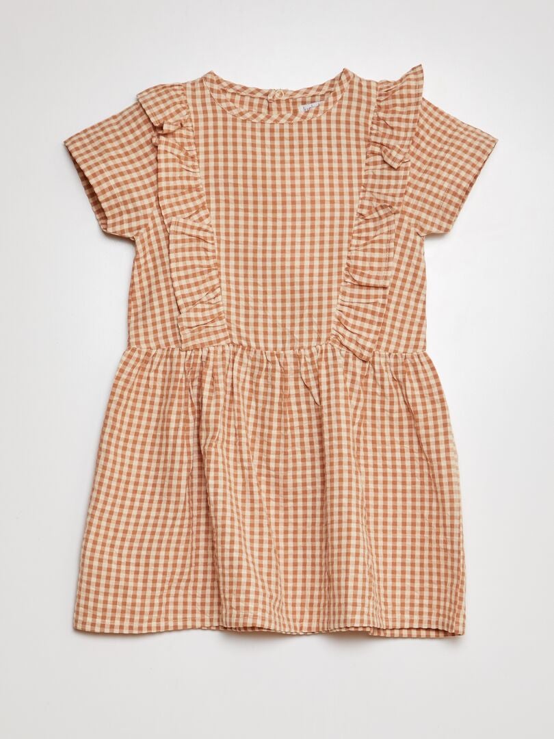 Vestido com babados - BEGE