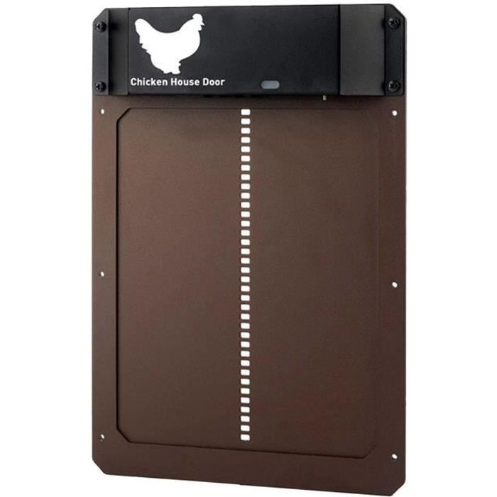 Porte de poulailler automatique avec minuterie et capteur de lumière Ouvre-porte de poulet résistant aux intempéries avec