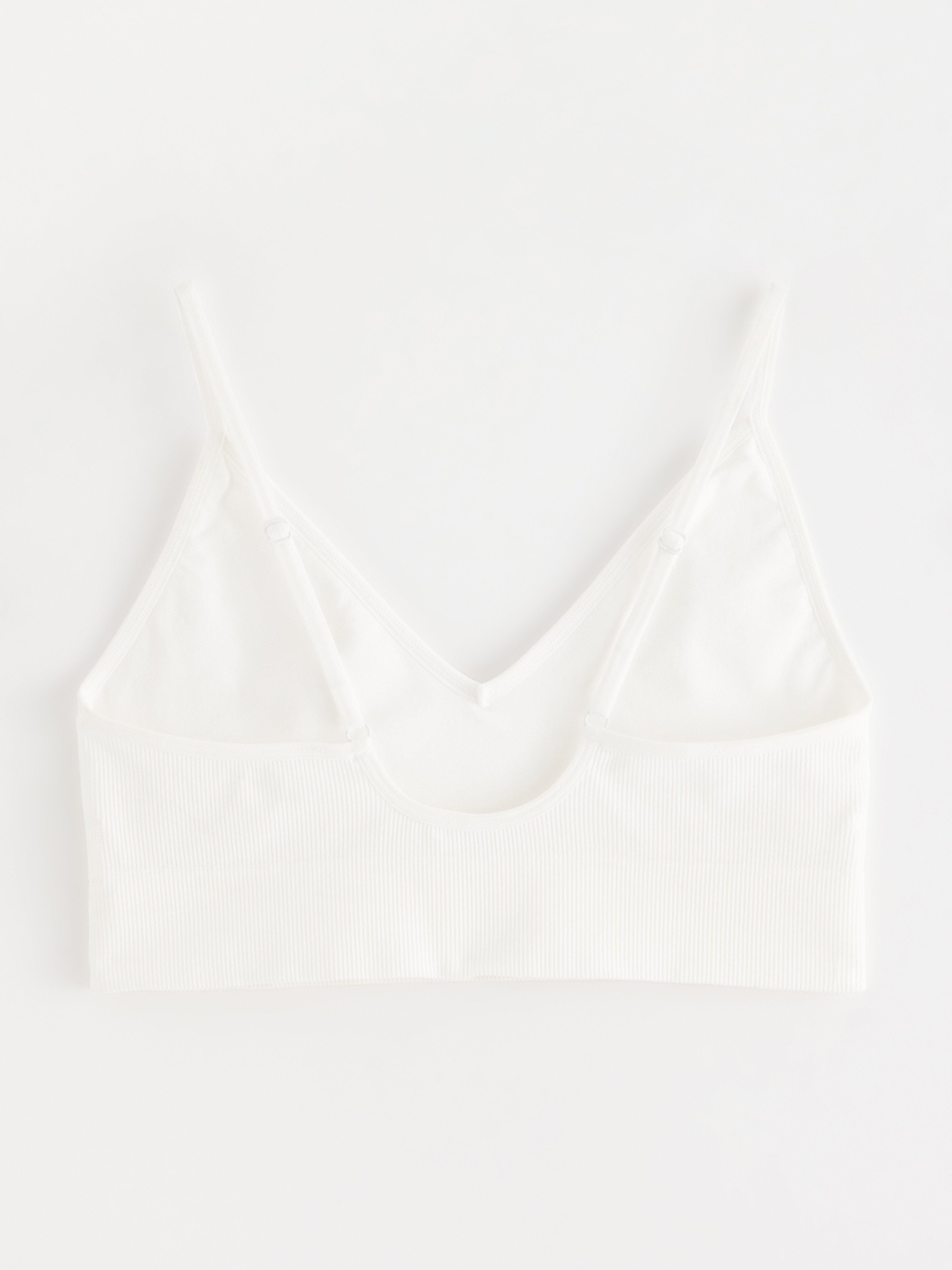 Bezešvé ribbad v-ringad soft-bh White