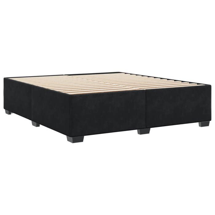 Cama doble CHIC para adultos - 180x200 cm. Estructura de cama negra de terciopelo de 180x200 cm. #Sara92127