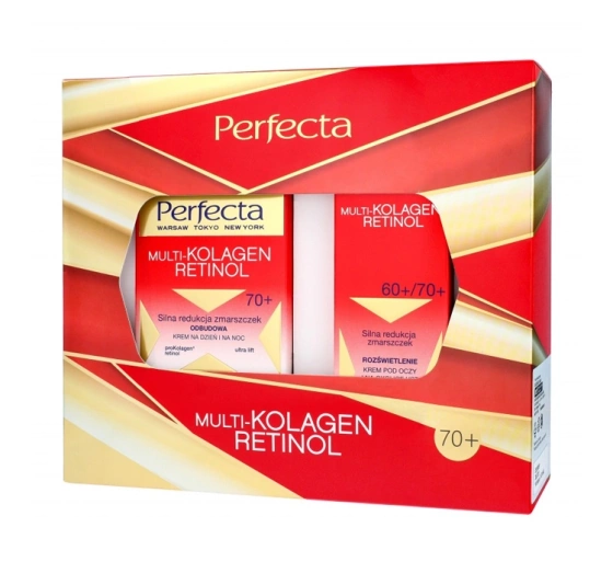 PERFECTA MULTI-KOLAGEN RETINOL ZESTAW DO PIELĘGNACJI 70  KREM NA DZIEŃ I NOC   KREM POD OCZY