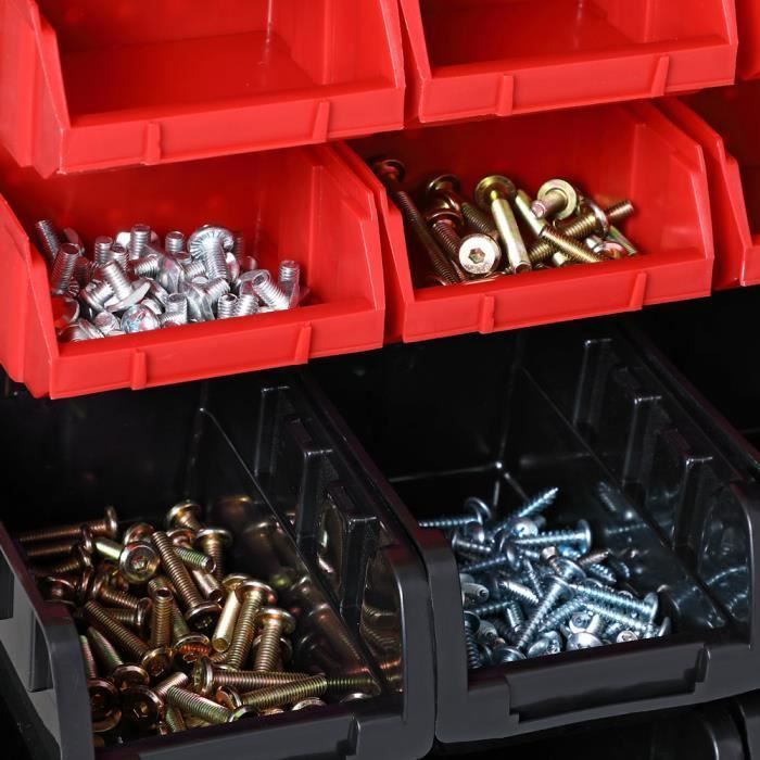 2x Étagère à outils avec boites de rangement 60 bac à bec Etagère murale modulable extensible garage