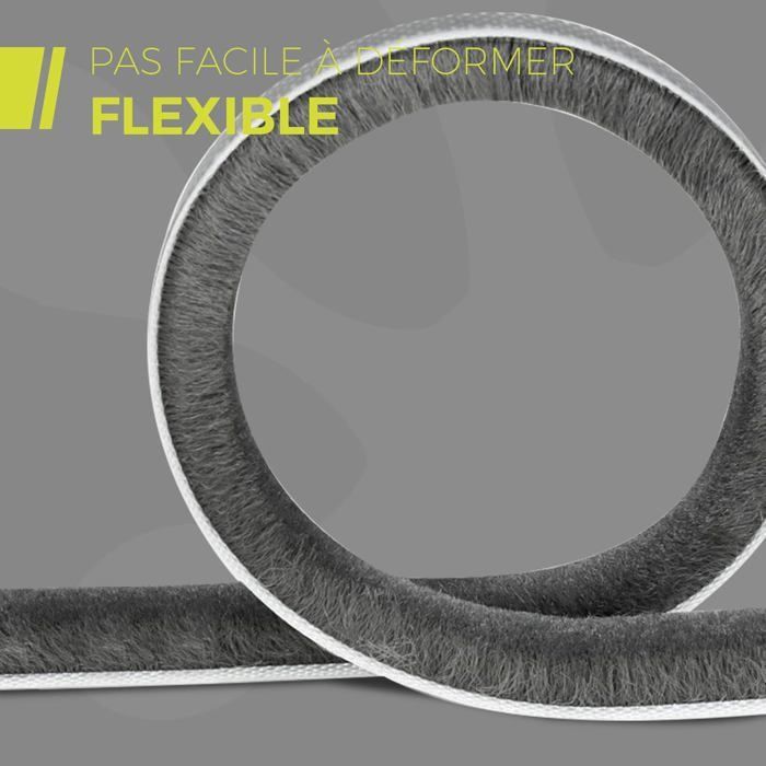 6M Boudin de Porte 9mm (l) x 5mm (H) Bande d'étanchéité autocollante Anti-poussière Coupe-vent Réduction du bruit Boudin de porte