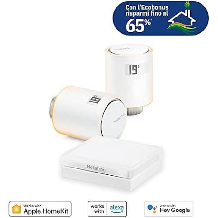 Kit de inicio para radiadores termostáticos inteligentes Wi-Fi Netatmo para calefacción central