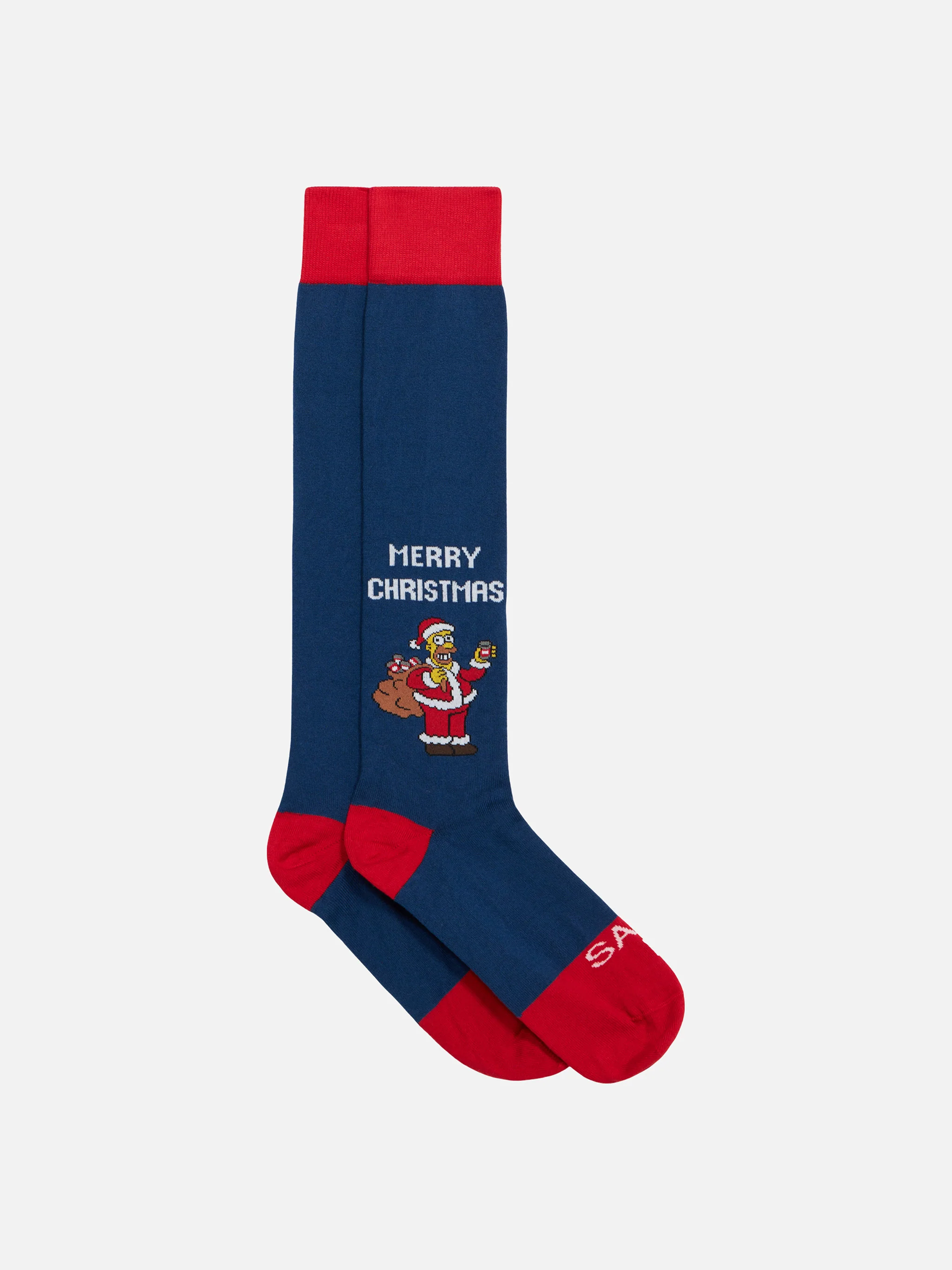Calza lunga da uomo con stampa jacquard Homer Merry Christmas | EDIZIO