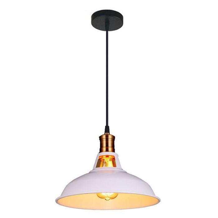 UNI - Suspension industrielle en métal - Ø 27 x H 17,5 cm - Blanc