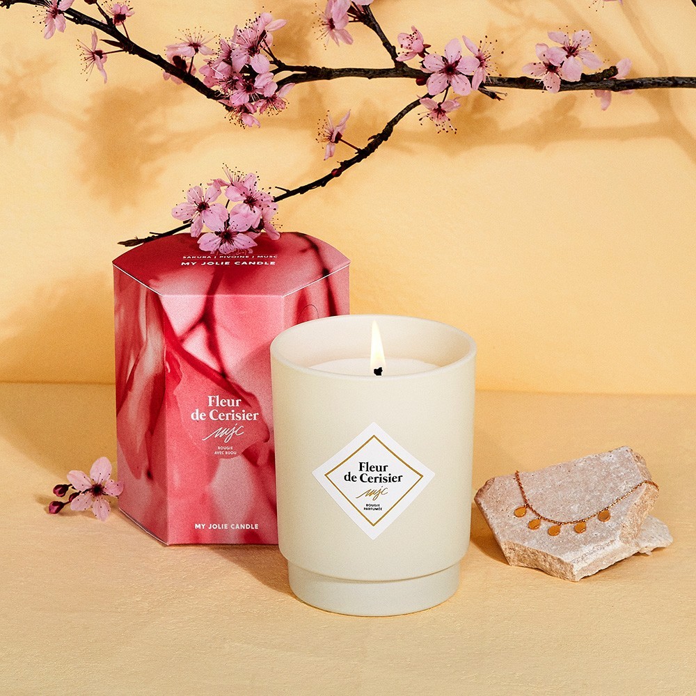 MY JOLIE CANDLE Bougie bracelet argent fleur de cerisier