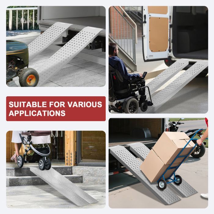Yaskilosiu 2x Rampe de chargement Rampe d'accès 135cm pour Véhicules à Moto jusqu'à 400kg par Paire RAMPE POUR CHARGEMENT