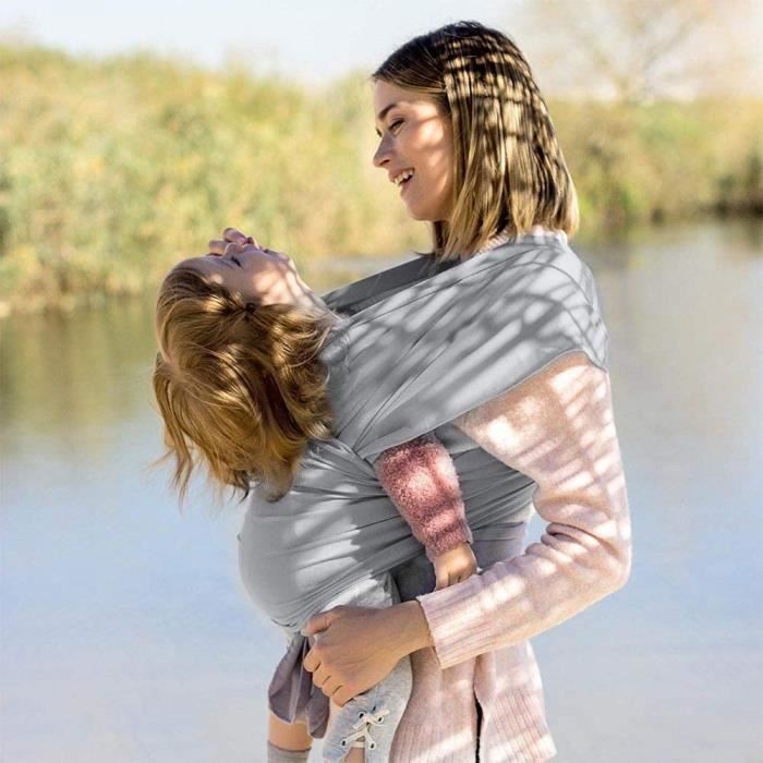Porte bébé Écharpe de Portage -  - Gris clair - Mixte
