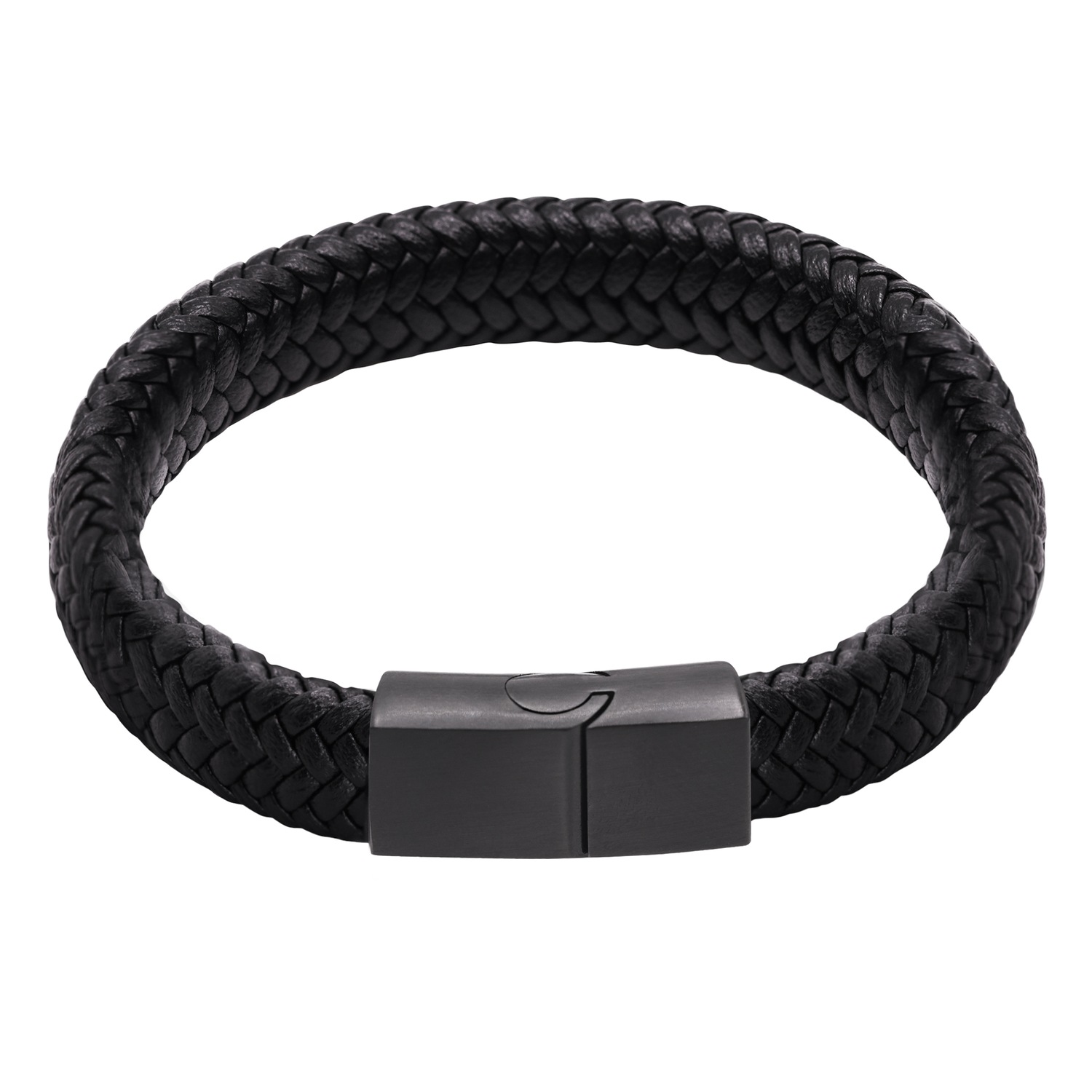 Heideman Bracelet en cuir Nelio noir