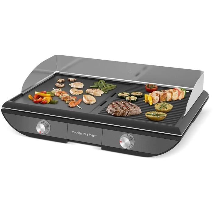 Plancha - RIVIERA & BAR - QPL570 - 2300 W - Dual Zone - 8 to 10 people - 53.5 x 33 cm - Black