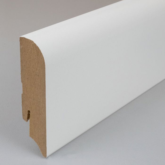 PROVISTON 19 x 70mm rounded skirting board, melamine skirting board, white MDF skirting board