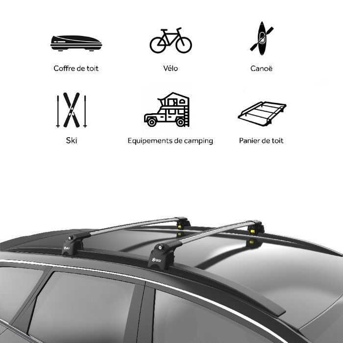 TURTLE AIR-2 Roof Bars for AUDI A6 AVANT (C7) 2011-2018 (ESTATE) Silver